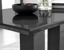 Furniturebox Imperia 4 Modern Black High Gloss Dining Table And 4 Black Pesaro Black Leg Chairs - thumbnail 4
