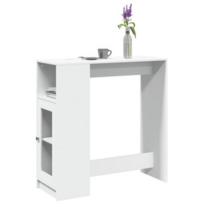 Berkfield Bar Table With Racks White 101X40X103.5 Cm Engineered Wood - image 1
