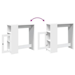 Berkfield Bar Table With Racks White 101X40X103.5 Cm Engineered Wood - thumbnail 8