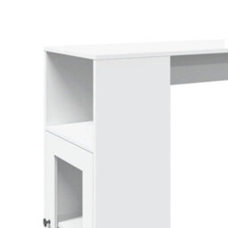 Berkfield Bar Table With Racks White 101X40X103.5 Cm Engineered Wood - thumbnail 9