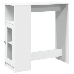 Berkfield Bar Table With Racks White 101X40X103.5 Cm Engineered Wood - thumbnail 2
