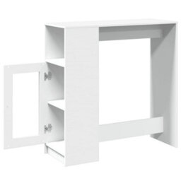 Berkfield Bar Table With Racks White 101X40X103.5 Cm Engineered Wood - thumbnail 5
