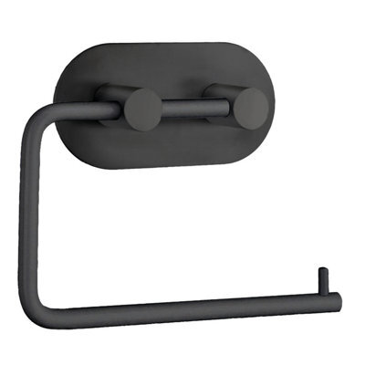 Beslagsboden - Design Toilet Roll Holder In Matt Black Stainless Steel Self-Adhesive