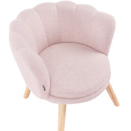 Beliani Kids Armchair Halby Boucle Pastel Pink - thumbnail 7