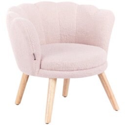 Beliani Kids Armchair Halby Boucle Pastel Pink - thumbnail 4
