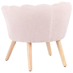 Beliani Kids Armchair Halby Boucle Pastel Pink - thumbnail 6
