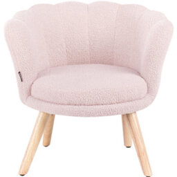 Beliani Kids Armchair Halby Boucle Pastel Pink - thumbnail 5