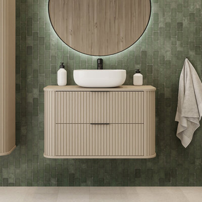 Heze Furniture Elegance Glamour Style 2 Drawer Bathroom Vanity Cabinet 60Cm - Cashmere - image 1