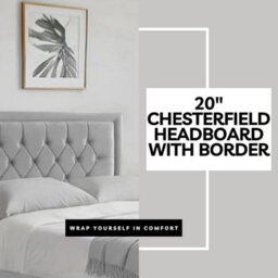 Silver Plush 4Ft Small Double Bed With Matttress  2 Storage Drawers And 20 Inch Borderd Headboard - thumbnail 3