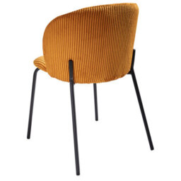Beliani Set Of 2 Dining Chairs Miles Corduroy Orange - thumbnail 7