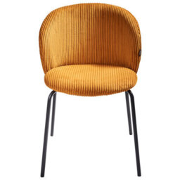 Beliani Set Of 2 Dining Chairs Miles Corduroy Orange - thumbnail 6