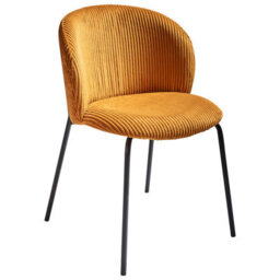 Beliani Set Of 2 Dining Chairs Miles Corduroy Orange - thumbnail 5