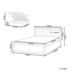 Beliani Ottoman Bed Pine Wood Lambres 160 X 200 Cm (Eu King Size) White - thumbnail 3