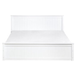 Beliani Ottoman Bed Pine Wood Lambres 160 X 200 Cm (Eu King Size) White - thumbnail 6