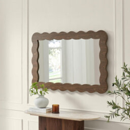 Furniturebox Uk Wiggle Walnut Wood Long Rectangle 120X80Cm Wall Mirror - thumbnail 3