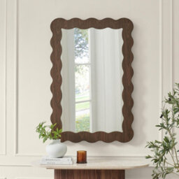 Furniturebox Uk Wiggle Walnut Wood Long Rectangle 120X80Cm Wall Mirror - thumbnail 2