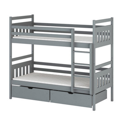 Arte Adas Grey 90 X 190Cm Bunk Bed With Storage - Foam/bonnell Mattresses Included - image 1