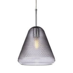 Luminosa Lighting Luminosa Fortune Dome Pendant Chrome With Smoked Decorative Glass 1Xe27