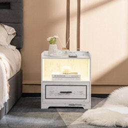 Led Nightstand Smart Bedside Table Cabinet Side End Table Storage Living Room - thumbnail 5