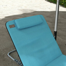 Outsunny 2 Pieces Outdoor Beach Mat Steel Reclining Chair Set Light Blue - thumbnail 8