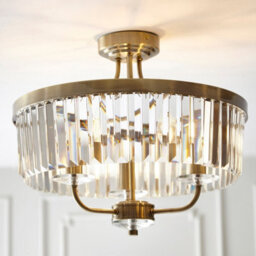 Luminosa Lighting Luminosa Ascoli Ceiling Light Antique Brass Plate, Clear Cut Glass - thumbnail 2