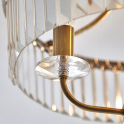 Luminosa Lighting Luminosa Ascoli Ceiling Light Antique Brass Plate, Clear Cut Glass - thumbnail 5