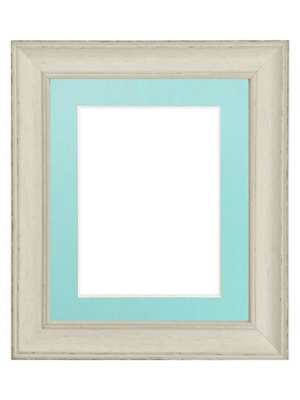 Frames By Post Scandi Pale Grey Frame With Blue Mount For Image Size A2 - image 1