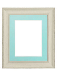 Frames By Post Scandi Pale Grey Frame With Blue Mount For Image Size A2 - thumbnail 1