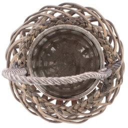 Red Hamper H160 Wicker Split Grey Willow Raindrop Lantern - thumbnail 2