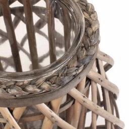 Red Hamper H160 Wicker Split Grey Willow Raindrop Lantern - thumbnail 3