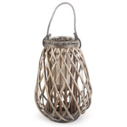 Red Hamper H160 Wicker Split Grey Willow Raindrop Lantern - thumbnail 4