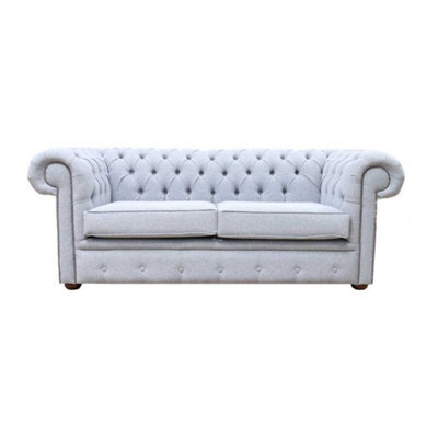 Chesterfield Handmade 2.5 Seater Sofa Catania Ash Grey Fabric In Classic Style - image 1