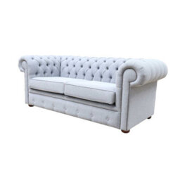 Chesterfield Handmade 2.5 Seater Sofa Catania Ash Grey Fabric In Classic Style - thumbnail 3