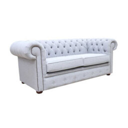 Chesterfield Handmade 2.5 Seater Sofa Catania Ash Grey Fabric In Classic Style - thumbnail 2