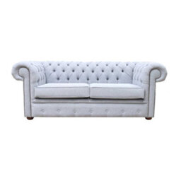Chesterfield Handmade 2.5 Seater Sofa Catania Ash Grey Fabric In Classic Style - thumbnail 1