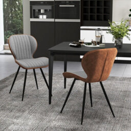 Gainoom 2Pcs Grey Armless Dining Chair Modern Accent Chairs Upholstered Leisure Chair - thumbnail 3