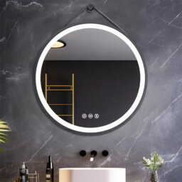 Luvodi Round 600mm Led Lighted Bathroom Mirror Anti-Fog Dimmable With Leather Belt(Non Removable) - thumbnail 6