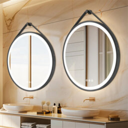 Luvodi Round 600mm Led Lighted Bathroom Mirror Anti-Fog Dimmable With Leather Belt(Non Removable) - thumbnail 7