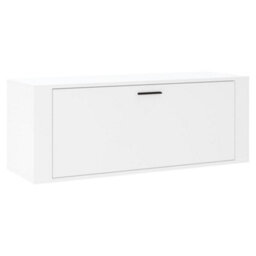 Berkfield Wall Shoe Cabinet White 100X35X38 Cm Engineered Wood - thumbnail 2