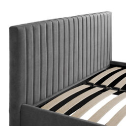 Wyld Haus Dublin Silver 5Ft King Velvet Ottoman Bed With Ribbed Headboard - thumbnail 5
