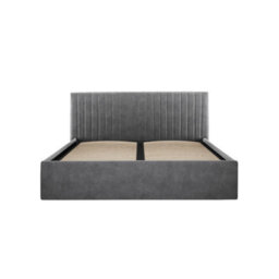 Wyld Haus Dublin Silver 5Ft King Velvet Ottoman Bed With Ribbed Headboard - thumbnail 2
