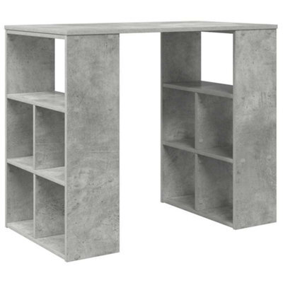 Berkfield Modern Corner Desk Concrete Grey Particle Board Medium Storage - image 1