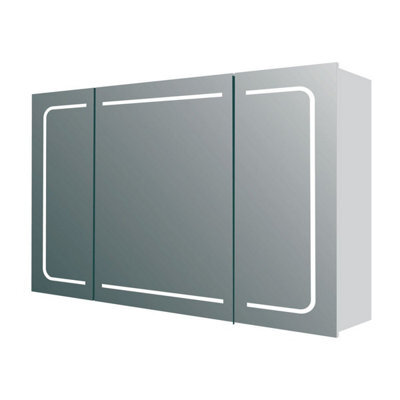 Plum&clay Midas Triple Led Bathroom Mirrored Wall Cabinet (H)63Cm (W)86Cm - image 1