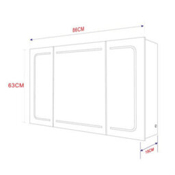 Plum&clay Midas Triple Led Bathroom Mirrored Wall Cabinet (H)63Cm (W)86Cm - thumbnail 2