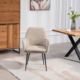 Set Of 2 Carrara Fabric Dining Chairs - Brown