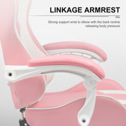 Gtplayer Gaming Chair, Massage Computer Chairs With Footrest For Adults, Ergonomic High Back Height Adjustable Chair, Pink - thumbnail 4
