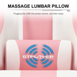 Gtplayer Gaming Chair, Massage Computer Chairs With Footrest For Adults, Ergonomic High Back Height Adjustable Chair, Pink - thumbnail 6