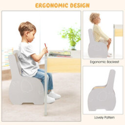 Costway 4-In-1 Kids Activity Table & Chairs Wooden Children Furniture Set W/ Storage - thumbnail 5