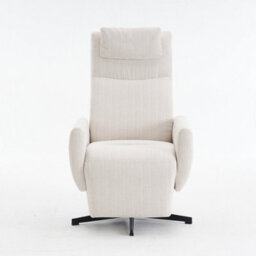 Matteo Chenille Fabric Recliner Chair With Padded Seat & Footrest - Beige - thumbnail 2