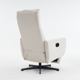 Matteo Chenille Fabric Recliner Chair With Padded Seat & Footrest - Beige - thumbnail 7